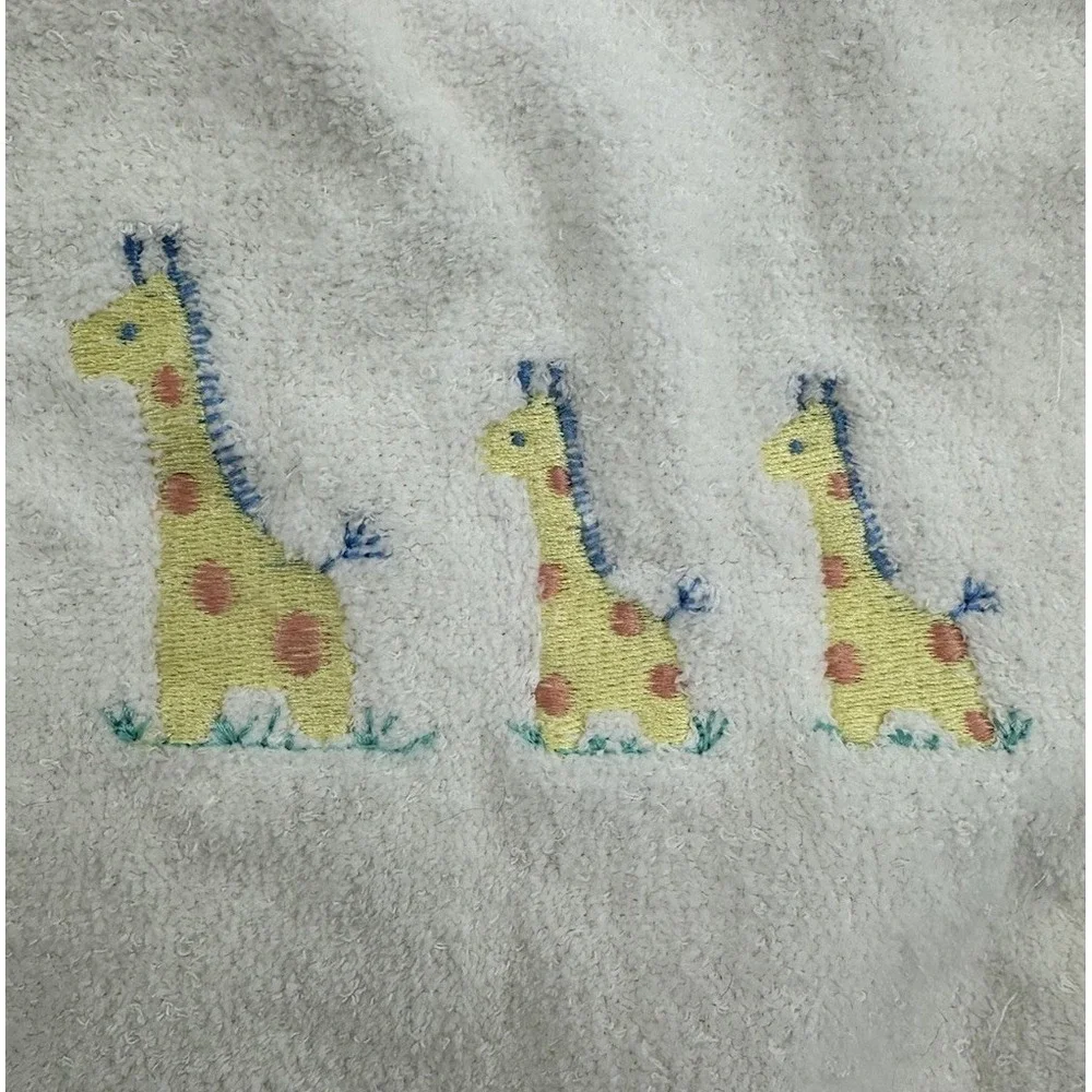 Baby Boy Girl Vintage‎ Alexis Tran Little Giraffe Stitch Snap Bibs Set Of 2 USA